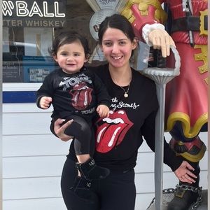 Mommy and baby Rolling stone sweaters